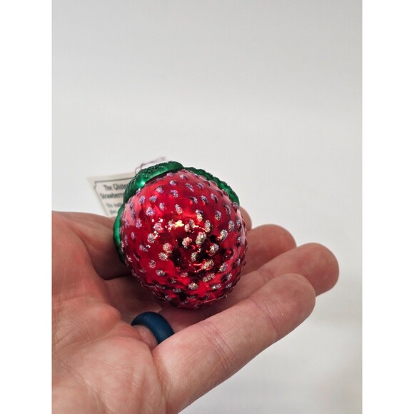 VTG Blown Glass Merck Old World Christmas Ornament Glistening Strawberry Fruit - Picture 7 of 8